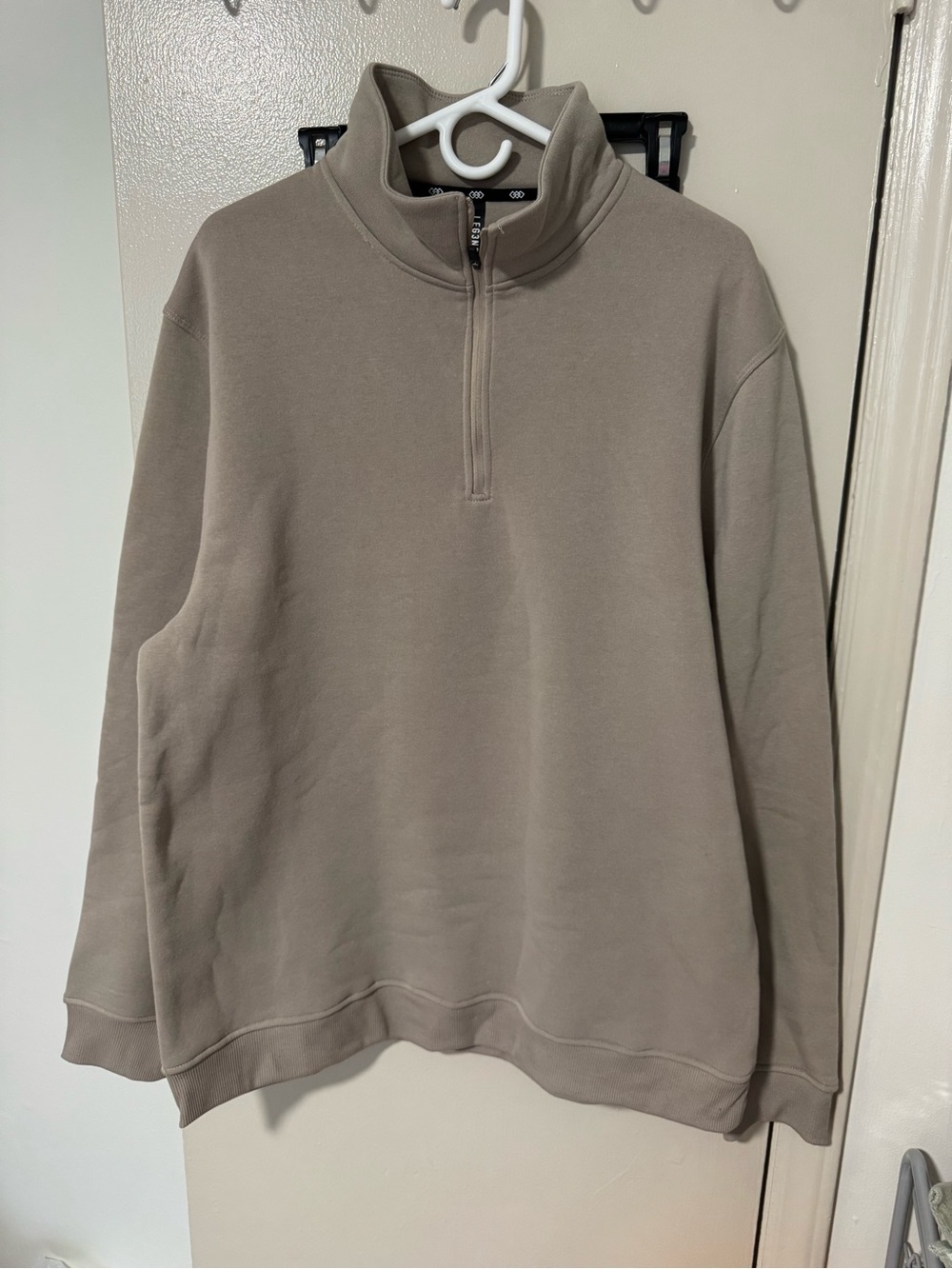 Leg3nd Men's Taupe Half-Zip Pullover Sweater